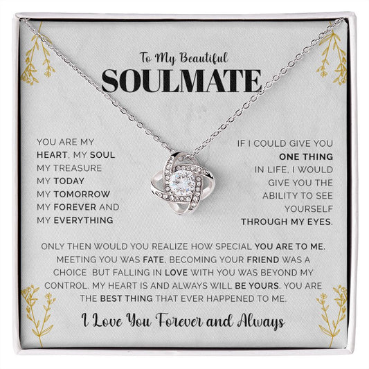 My Beautiful Soulmate| My Heart - Love Knot Necklace